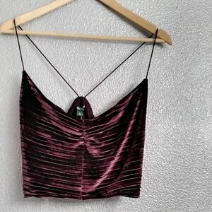 NWT Wild Fable purple Velvet Crop Top   Size XL